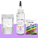 Skin Friendly Tie Dye Bottle with White T-Shirt, 100% Cotton 180 GSM T-Shirt, Dye Activator - Color Fixative Included, Cold Fabric Dye Colors (No T-Shirt, Tie Dye Bottle Purple)