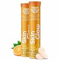 Skin Glow Japanese Glutathione Effervescent Tablets – Pack of 2 (40 Tablets) | 500mg L-Glutathione with Vitamin C &amp; Hyaluronic Acid | Tangy Orange Flavor Skin Glow Supplement for Clear, Radiant Skin