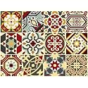 Skin Poster - B5E Moroccan Tile Stickers for Kitchen Backsplash Bathroom Floor Wood Glass Stick Home D�cor Furniture (Multicolor, 10x10 Inch 36 pic)