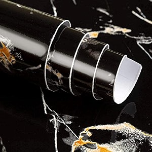 skin poster - black amp golden marble gloss vinyl wallpaper decal top peel and stick door wardrobe wallpapers vinyl pvc self adhesive for cupboard dooralmirahfridgetabletopfloor - 3939503939 sqfeet