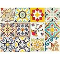 Skin Poster -E3 Moroccan Tile Stickers for Kitchen Backsplash Bathroom Floor Wood Glass Stick Home D�cor Furniture (Multicolor, 6x6 Inch 36 pic)