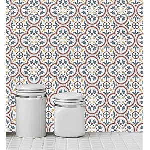 skin poster - f3 moroccan tile stickers for kitchen backsplash bathroom floor wood glass stick home dcor furniture multicolor 6x6 inch 36 pic