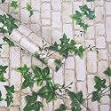 Skin Poster - Self Adhesive Wood Grain Wallpaper Waterproof Old Furniture Vinyl Stickers Wooden Door Wardrobe Desktop PVC Wall Papers - ''16x192'' Inch, Green Leaf Brick