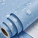 Skin Poster - Sky Blue Rain Self-Adhesive/Interior Film/Texture Peel and Stick Vinyl : 16x96 Inch