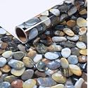 Skin Poster - Stone Marble Gloss Vinyl Wallpaper Decal Top Peel and Stick Door Wardrobe Wall Papers Vinyl PVC Self Adhesive for Cupboard Door/Almirah/Fridge/Tabletop/Wall, Floor - '16x72' Inches