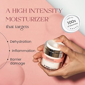 skininspired ceramide moisturizer for dry skin face for inflammation barrier repair moisturizer  long lasting hydration  fragrance free face moisturiser  50gm