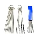Skinmed NA Carburettor Cleaner Multi-Size Cleaning Wires Set Includes 13 Wire Torch Tip Cleaner Tool, 10 Cleaning Needles and 5 Nylon Brushes for Motorcycle ATV Moped Welder Carb-L8
