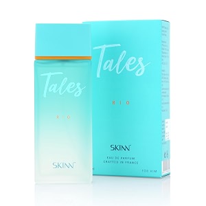 skinn by titan  tales rio perfume - 100 ml  perfume for man  gift for men  premium fragrance  grooming essentials  long lasting smell for men  fresh woody eau de parfum