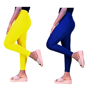 skinny ankle length slim fit cotton lycra streachable leggings for women pack of 2