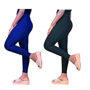 skinny ankle length slim fit cotton lycra streachable leggings for women pack of 2