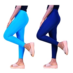 skinny ankle length slim fit cotton lycra streachable leggings for women pack of 2