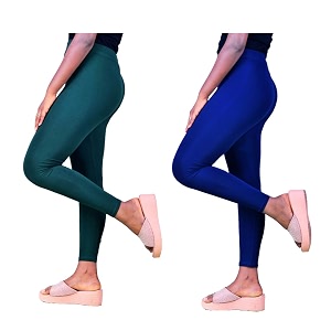 skinny ankle length slim fit cotton lycra streachable leggings for women pack of 2