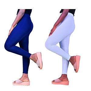 skinny ankle length slim fit cotton lycra streachable leggings for women pack of 2