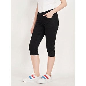 Skinny Fit Women Denim Capri