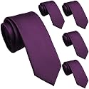 Skinny Ties for Men, 2.5-Inch Slim Neckties, Solid Color Packs