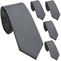 Skinny Ties for Men, 2.5-Inch Slim Neckties, Solid Color Packs
