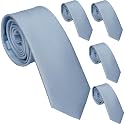 Skinny Ties for Men, 2.5-Inch Slim Neckties, Solid Color Packs