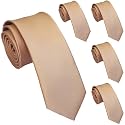 Skinny Ties for Men, 2.5-Inch Slim Neckties, Solid Color Packs