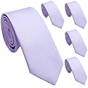 Skinny Ties for Men, 2.5-Inch Slim Neckties, Solid Color Packs