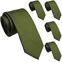 Skinny Ties for Men, 2.5-Inch Slim Neckties, Solid Color Packs