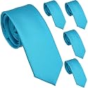 Skinny Ties for Men, 2.5-Inch Slim Neckties, Solid Color Packs