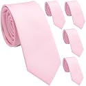 Skinny Ties for Men, 2.5-Inch Slim Neckties, Solid Color Packs