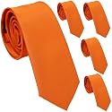 Skinny Ties for Men, 2.5-Inch Slim Neckties, Solid Color Packs