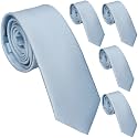 Skinny Ties for Men, 2.5-Inch Slim Neckties, Solid Color Packs