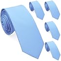Skinny Ties for Men, 2.5-Inch Slim Neckties, Solid Color Packs