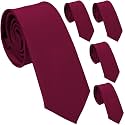 Skinny Ties for Men, 2.5-Inch Slim Neckties, Solid Color Packs