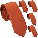 Skinny Ties for Men, 2.5-Inch Slim Neckties, Solid Color Packs