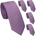 Skinny Ties for Men, 2.5-Inch Slim Neckties, Solid Color Packs