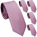Skinny Ties for Men, 2.5-Inch Slim Neckties, Solid Color Packs