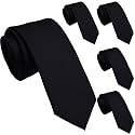 Skinny Ties for Men, 2.5-Inch Slim Neckties, Solid Color Packs