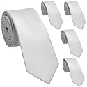 Skinny Ties for Men, 2.5-Inch Slim Neckties, Solid Color Packs