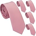 Skinny Ties for Men, 2.5-Inch Slim Neckties, Solid Color Packs