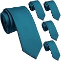 Skinny Ties for Men, 2.5-Inch Slim Neckties, Solid Color Packs