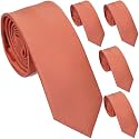Skinny Ties for Men, 2.5-Inch Slim Neckties, Solid Color Packs