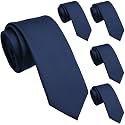 Skinny Ties for Men, 2.5-Inch Slim Neckties, Solid Color Packs