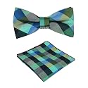 Kihatwin Skinny Ties for Mens Novelty Plaid Check Business Wedding Fashion Formal Neckties 2.7, Pocket Square, Bow Ties