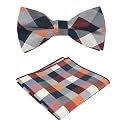 Kihatwin Skinny Ties for Mens Novelty Plaid Check Business Wedding Fashion Formal Neckties 2.7, Pocket Square, Bow Ties