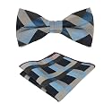 Kihatwin Skinny Ties for Mens Novelty Plaid Check Business Wedding Fashion Formal Neckties 2.7, Pocket Square, Bow Ties