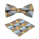 Kihatwin Skinny Ties for Mens Novelty Plaid Check Business Wedding Fashion Formal Neckties 2.7, Pocket Square, Bow Ties