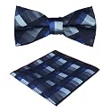 Kihatwin Skinny Ties for Mens Novelty Plaid Check Business Wedding Fashion Formal Neckties 2.7, Pocket Square, Bow Ties