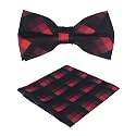 Kihatwin Skinny Ties for Mens Novelty Plaid Check Business Wedding Fashion Formal Neckties 2.7, Pocket Square, Bow Ties