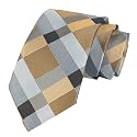 Kihatwin Skinny Ties for Mens Novelty Plaid Check Business Wedding Fashion Formal Neckties 2.7, Pocket Square, Bow Ties