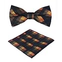 Kihatwin Skinny Ties for Mens Novelty Plaid Check Business Wedding Fashion Formal Neckties 2.7, Pocket Square, Bow Ties