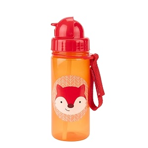 skip hop zoo straw bottle - bpa-free skip hop bottle with an easy grab strap holds 13 oz 3845 ml fox