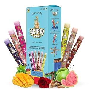 skippi icepops freezer pops juice bars fat free ice pops - lemon flavour box of 12 pops