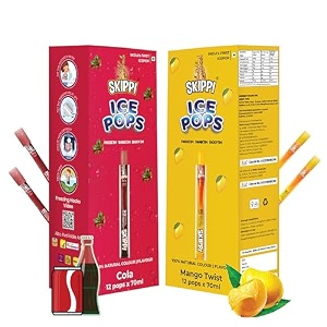 skippi icepops freezer pops juice bars ice pops - cola amp mango flavors 1212 pops - vegan gluten-free dairy-free no artificial flavors or preservatives